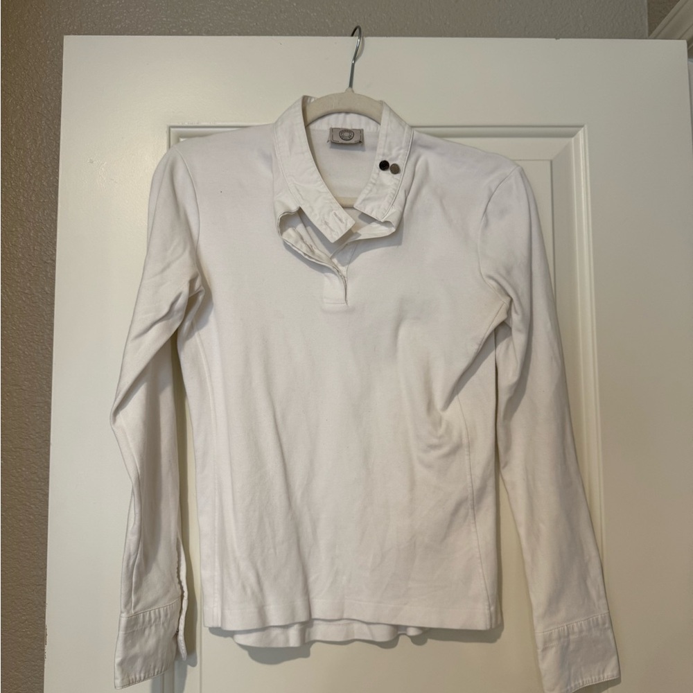 HERMES Equestrian Competition Show Shirt Weap Collar Size Large fits like S EUC
